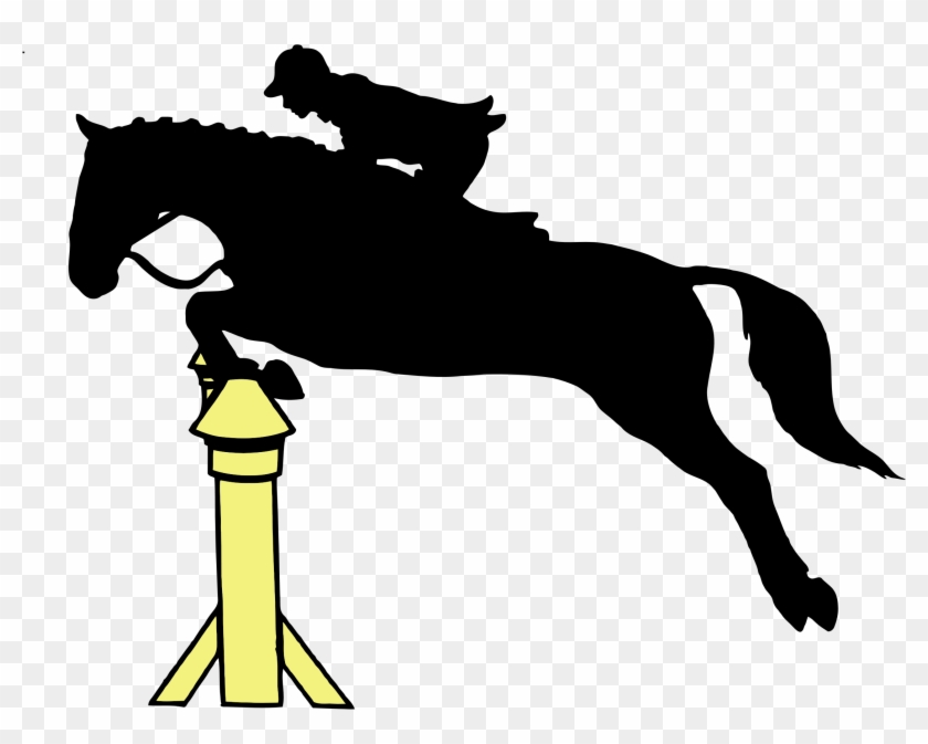 Dressage Jumping Horse Silhouette Clipart - Horse Jumping Silhouette #190770