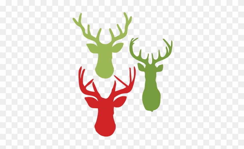 Deer Heads Svg Scrapbook Cut File Cute Clipart Files - Reindeer #190782