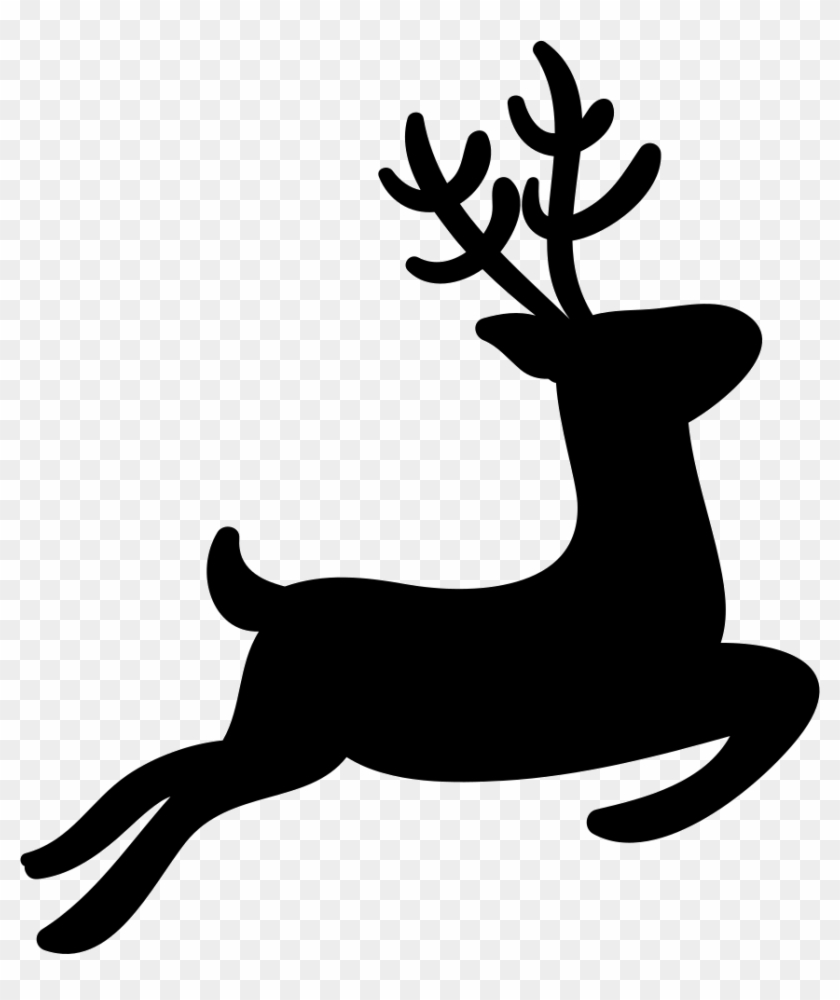 Reindeer Silhouette White Tailed Deer Clip Art - Reindeer Svg Files Free #190786