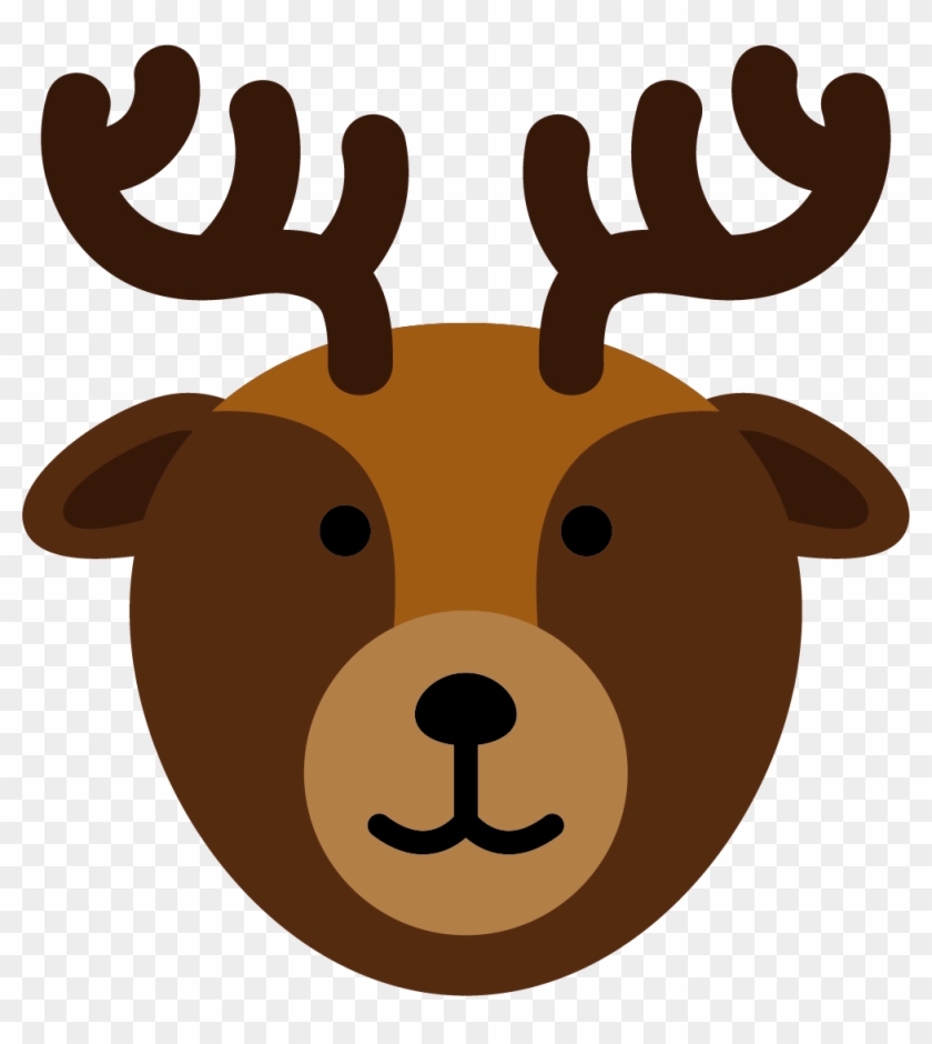 Reindeer Silhouette Illustration - Vector Deer Face Cartoon #190789