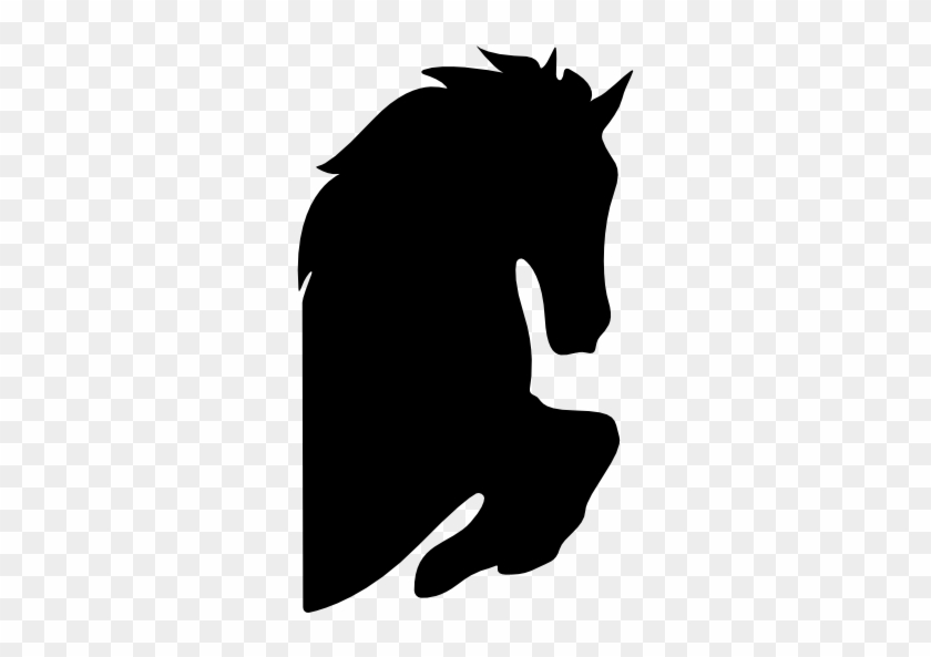 Horse Head Silhouette With Raised Feet Facing Right - Horse Head Silhouette #190808