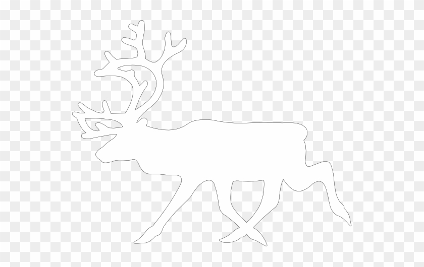 Warning Reindeer Roadsign Black White Line Animal Grumbones - Black And White Reindeer #190886