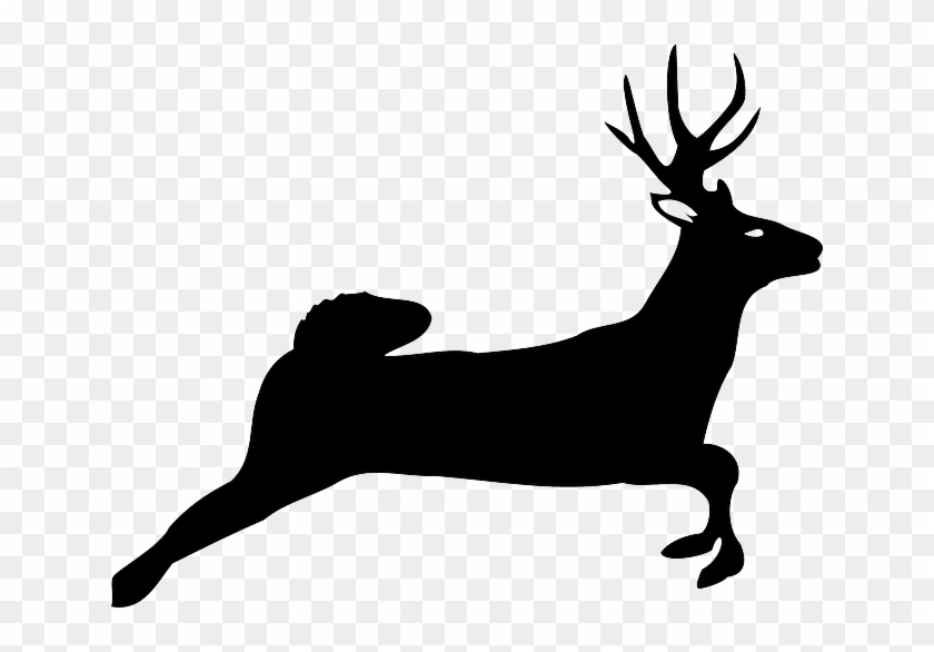 Silhouette Animal, Deer, Nature, Silhouette - Deer Jumping Clipart #190904