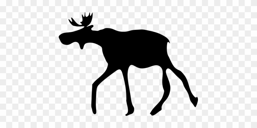 Elk, Silhouette, Walking, Animal, Deer - Elk Clip Art #190954