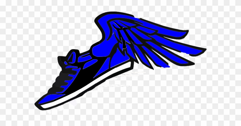 Track Shoe Clipart - Blue Cartoon Running Shoes #191166