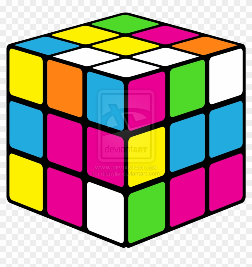 Neon Rubiks Cube Clipart - Rubix Cube Clip Art #191191