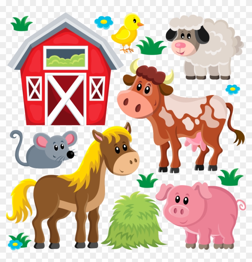 Domestic Pig Livestock Sheep Farm Clip Art - Stickers Muraux Animaux De La Ferme #191377