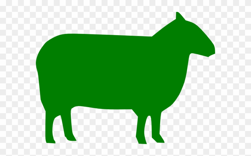 Sheep Clipart Green - Sheep Silhouette Green #191579