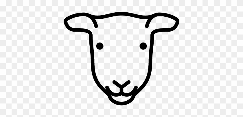 Female Sheep Head Vector - Schafkopf Vorlage #191607