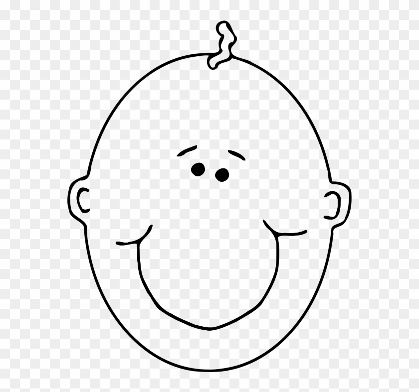 Clipart - Boyface8 Outline - Baby Face Outline #191683