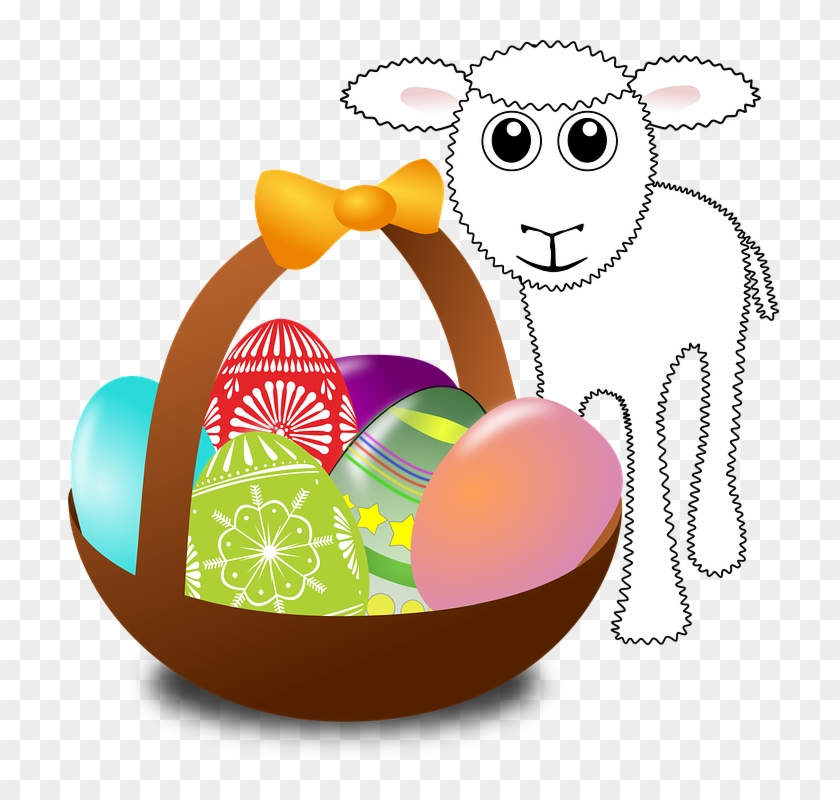 Celebration Lamp, Sheep, Easter Eggs, Basket, Easter, - Easter Journal 7x10 Notebook With Lined Pages: Fun #191705