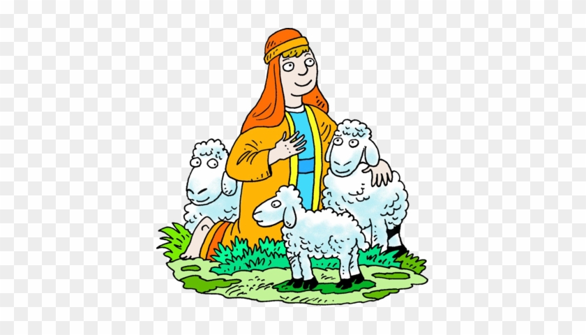 Coolest Shepherd Clipart Image Kneeling Shepherd White - Sheep And Shepherd Clipart #191743