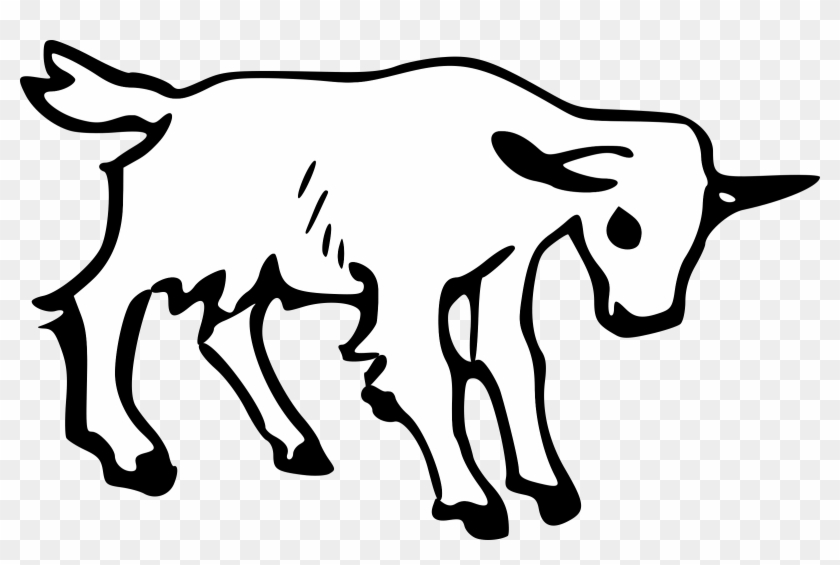 Goat With White Fill - Outline Of A Goat #191754