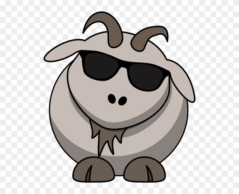 Cartoon Goat With Glasses #191769