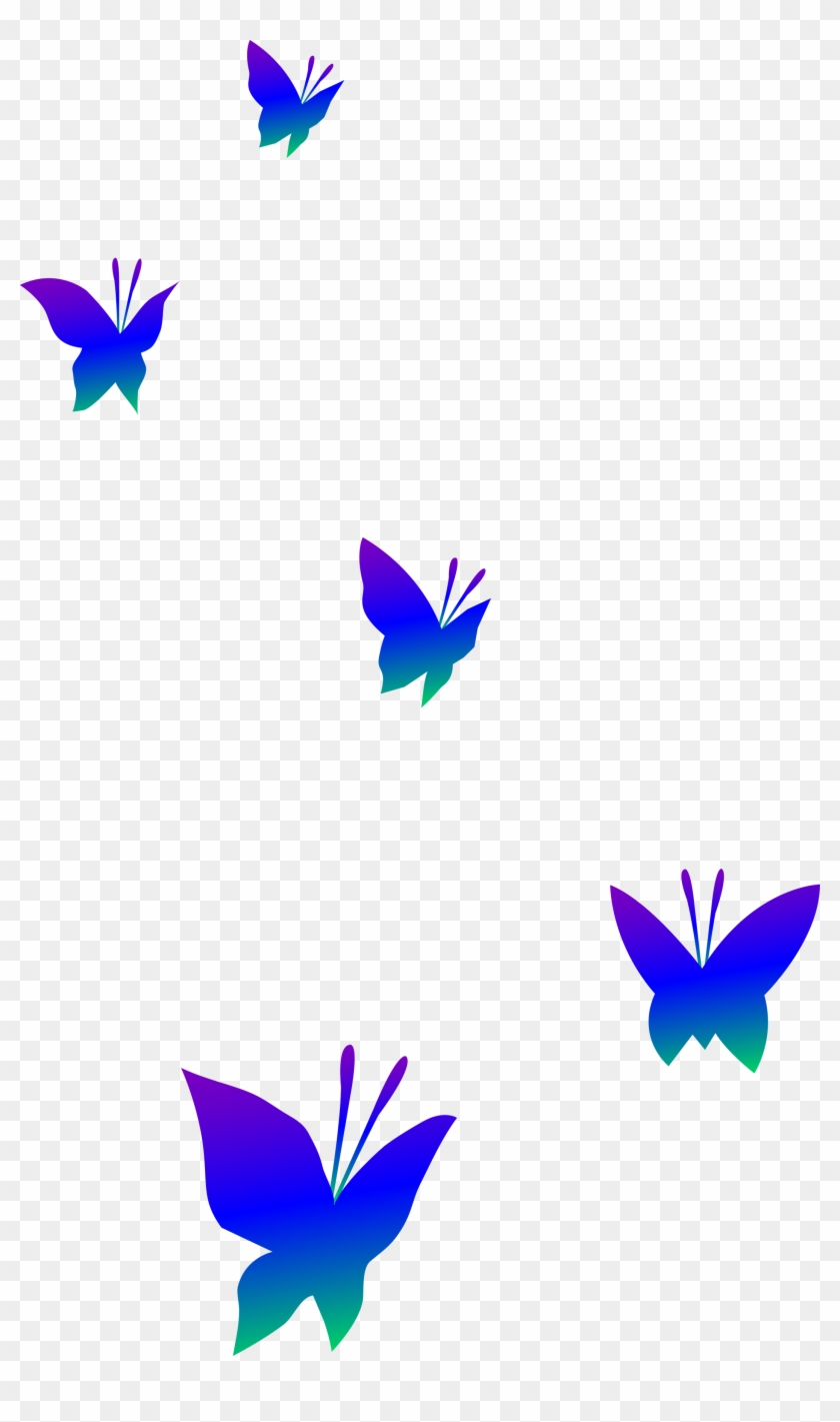 Purple Blue And Green Butterflies - Butterflies Flying Clip Art #192069