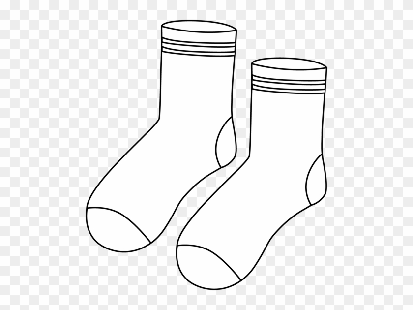 Pair Of Black And White Socks Clip Art - Socks Black And White #192279
