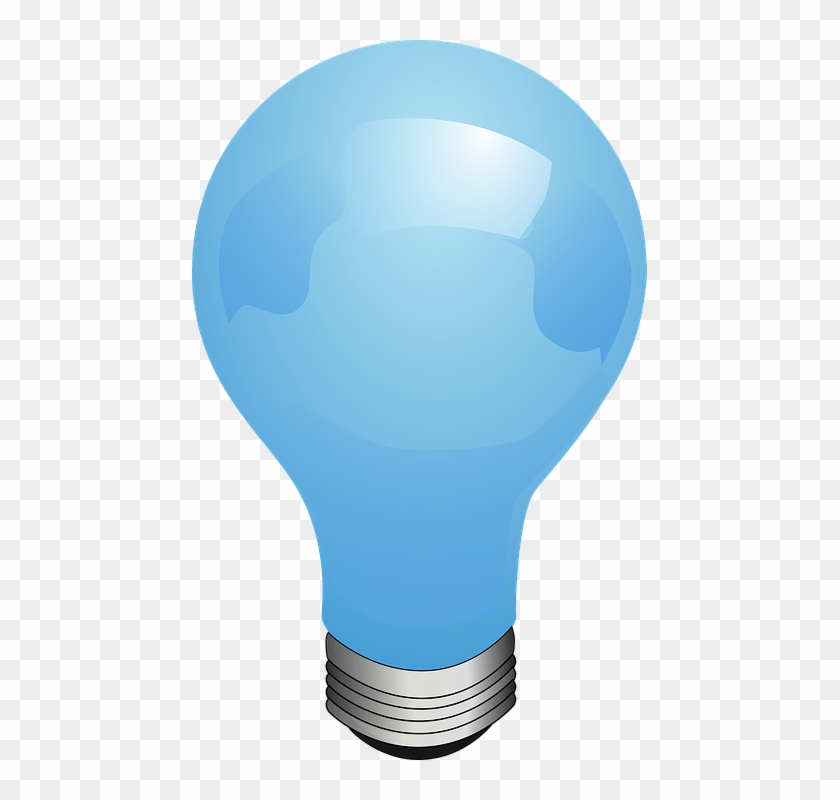 Electricity Clipart Electric Bulb - Blue Light Bulb Vector #192302