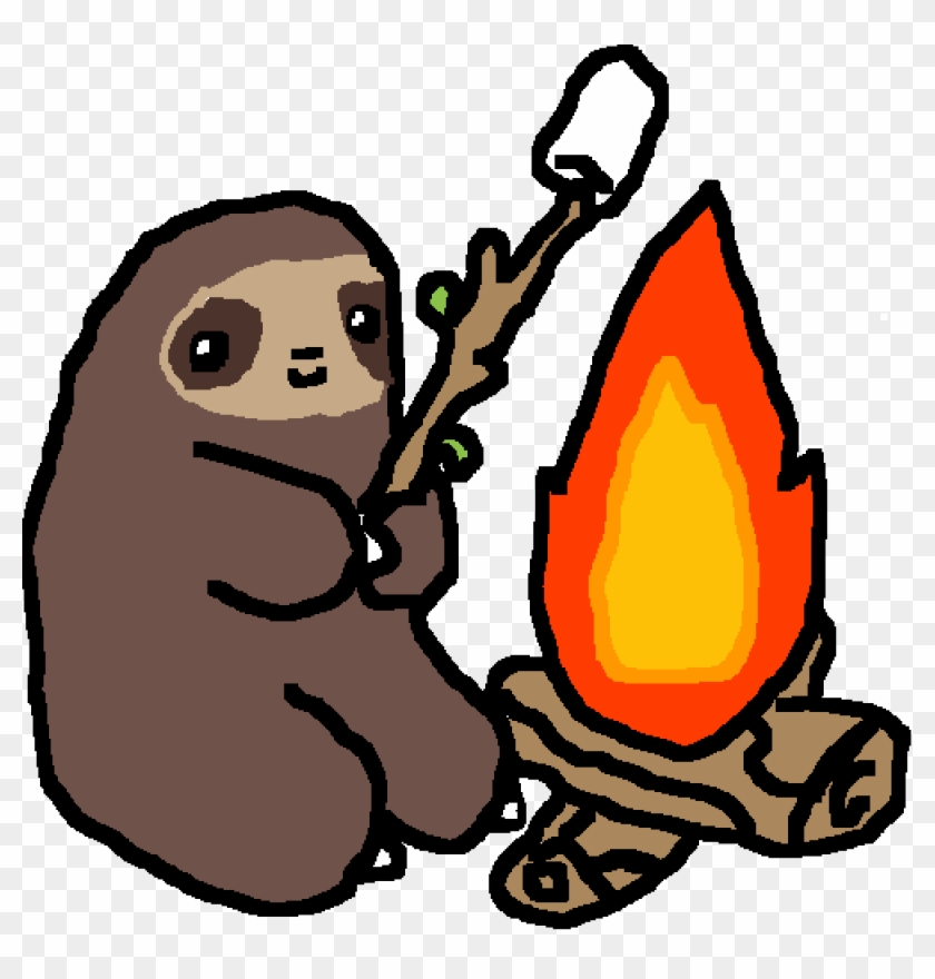 Sloth Sitting At A Campfire - Ice Cream #192347