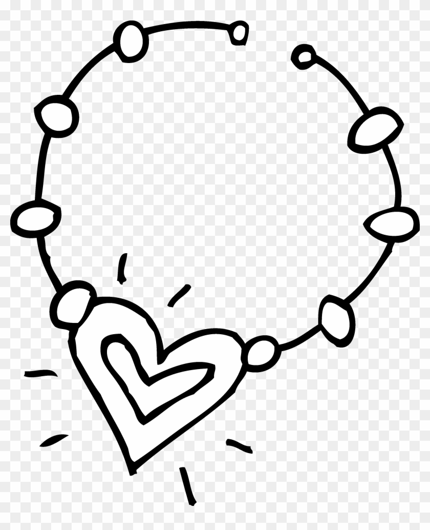 Cute Necklace Coloring Page - Necklace Black And White #192737