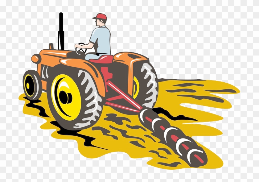 John Deere Tractor Plough Agriculture Clip Art - Plow With Tractor Clipart #192780