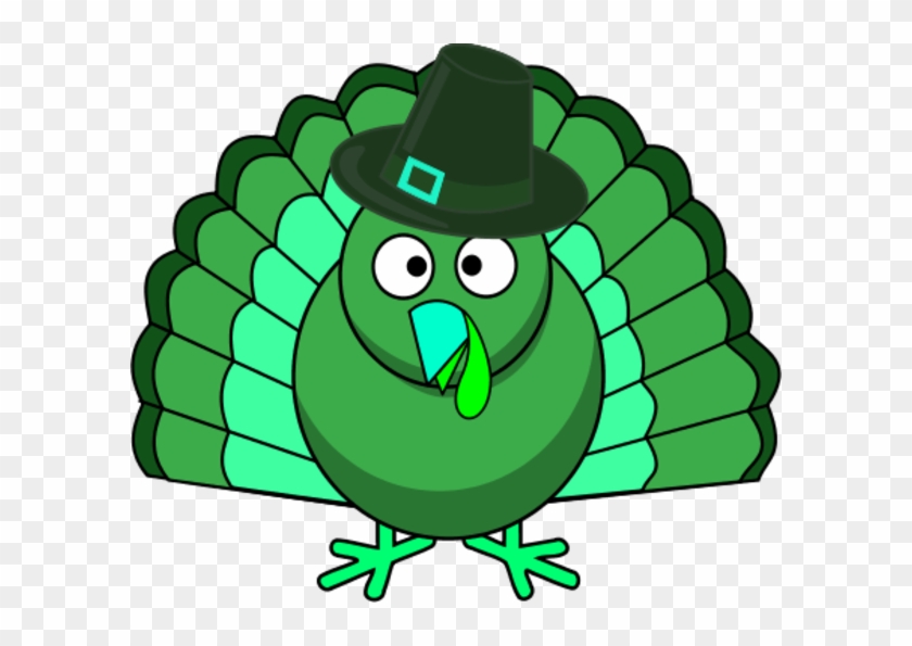 Turkey Clipart Green - Thanksgiving Turkey Cartoon #192877