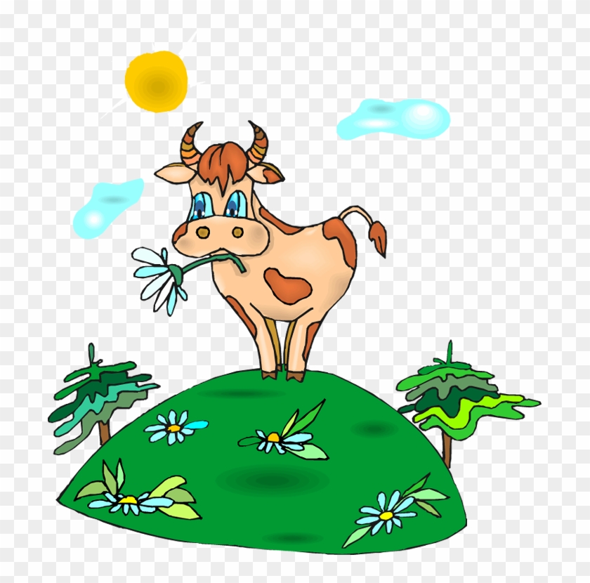 Cow On The Hill Clipart #192945