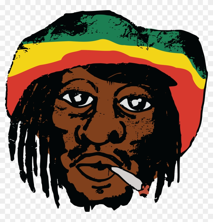 Free Clipart Of A Portrait Of Bob Marly Smoking A Joint - Bob Marley Logo Png #192969