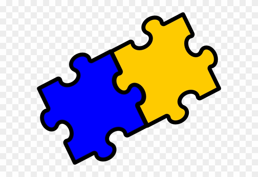 Puzzle Clipart Peices - Two Puzzle Pieces Clipart #192973