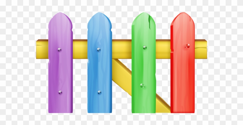 Colorful Fence Transparent Clip Art Image - Colorful Fence Clipart Png #192978