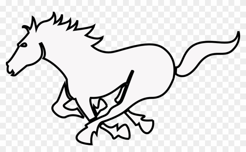 Running Horse Outline Clip Art - Outline Of A Horse Running #193026