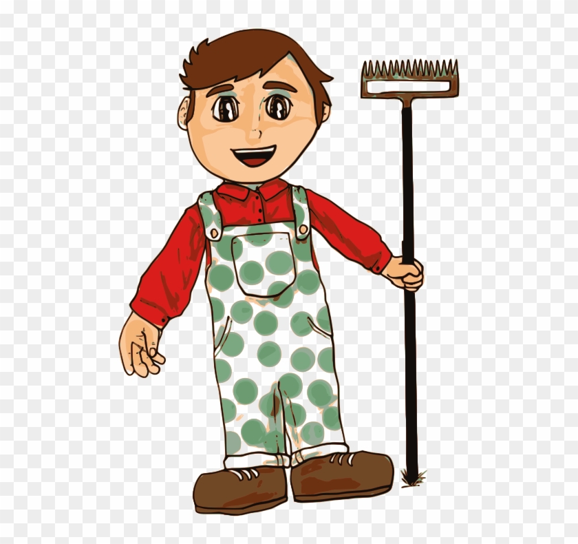 Farmer Clipart Image Cartoon Farmer With Pitchfork - Farmer Boy 1 25 Magnet Cute Farming #193059