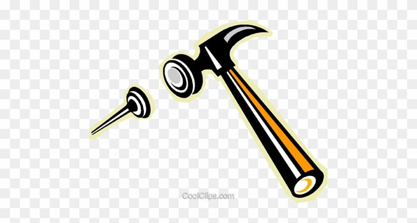 Hammer And Nail Royalty Free Vector Clip Art Illustration - Hammer And Nail Clip Art #1144237