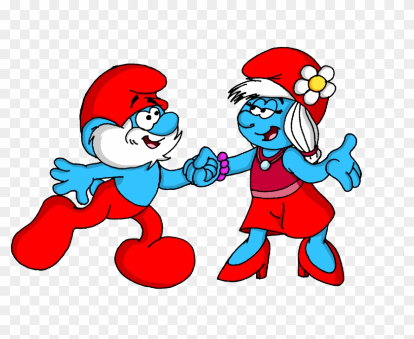 Papa Smurf X Smurfwillow By Grishamanimation1 On Deviantart - Smurfwillow And Papa Smurf #1144722