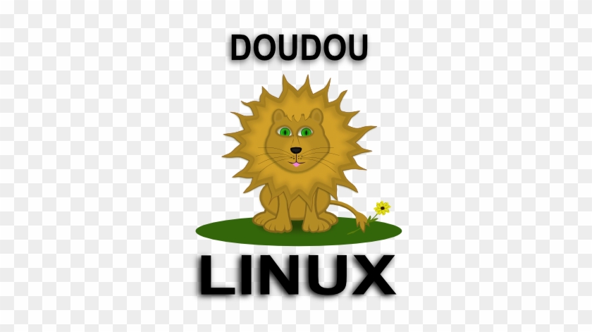 Geek Dou Dou Linux Logo Contest Doudoubrown Black White - Vector Graphics #1144746