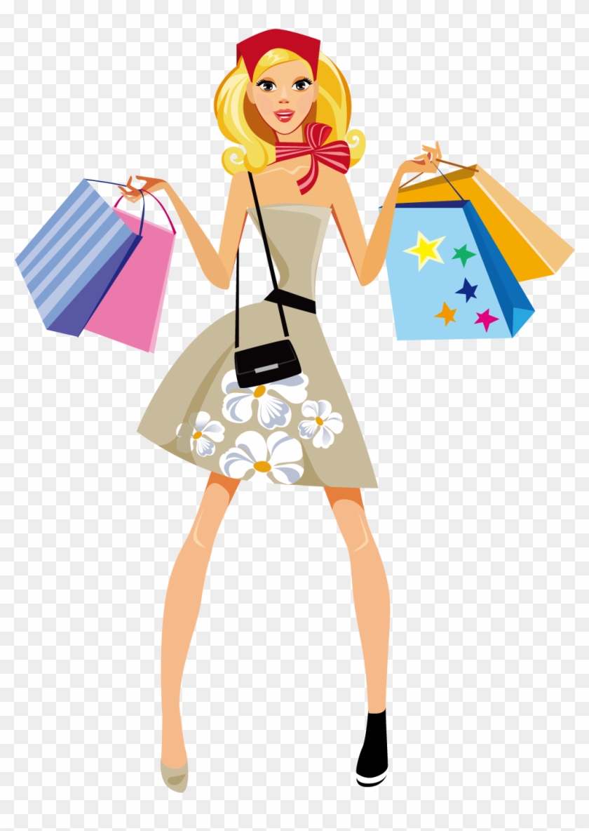 Shopping Fashion Girl Illustration - Shopping Girl Png #1144811