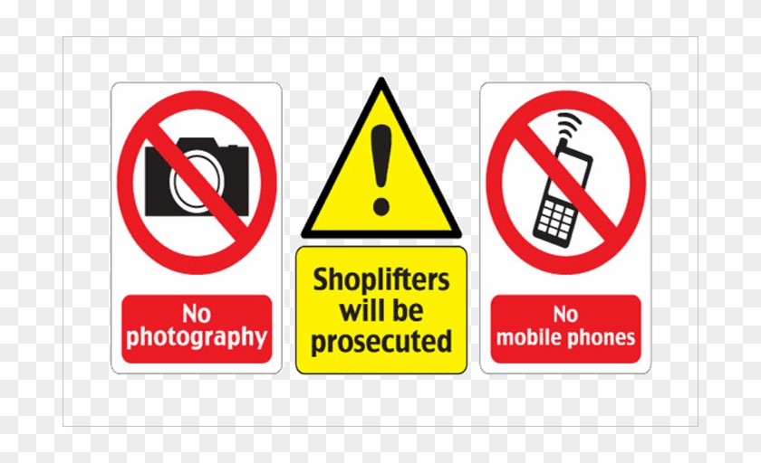 Funny Warning Stickers Are The Other Category Of The - プラスティック サインボード(l)security Notice(携帯使用禁止)/アメリカ雑貨アメリカン雑貨世田谷ベース看板 #1145060