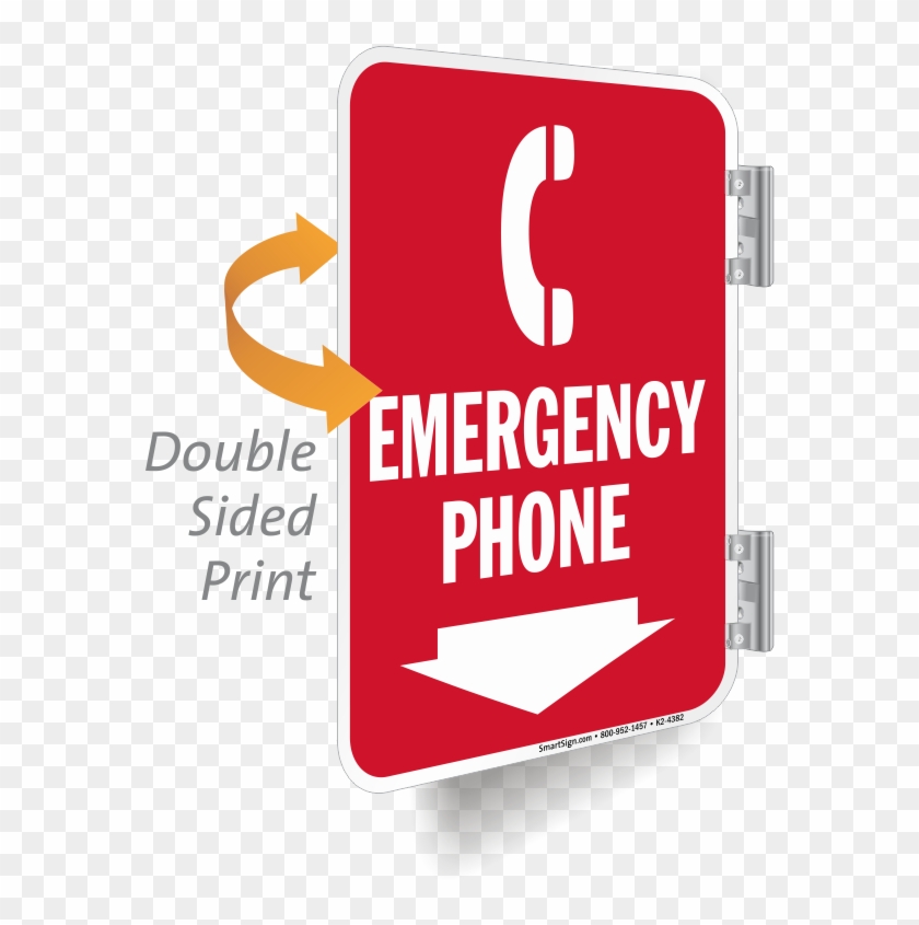Emergency Phone Double Sided Metal Sign - Mydoorsign Women Restroom Symbol Sign, 12" X 12" #1145062