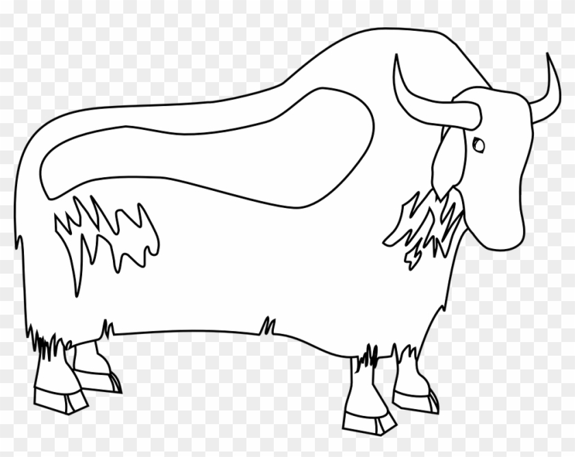 Free Vector Graphic - Yak Clipart Black And White Png #1145174