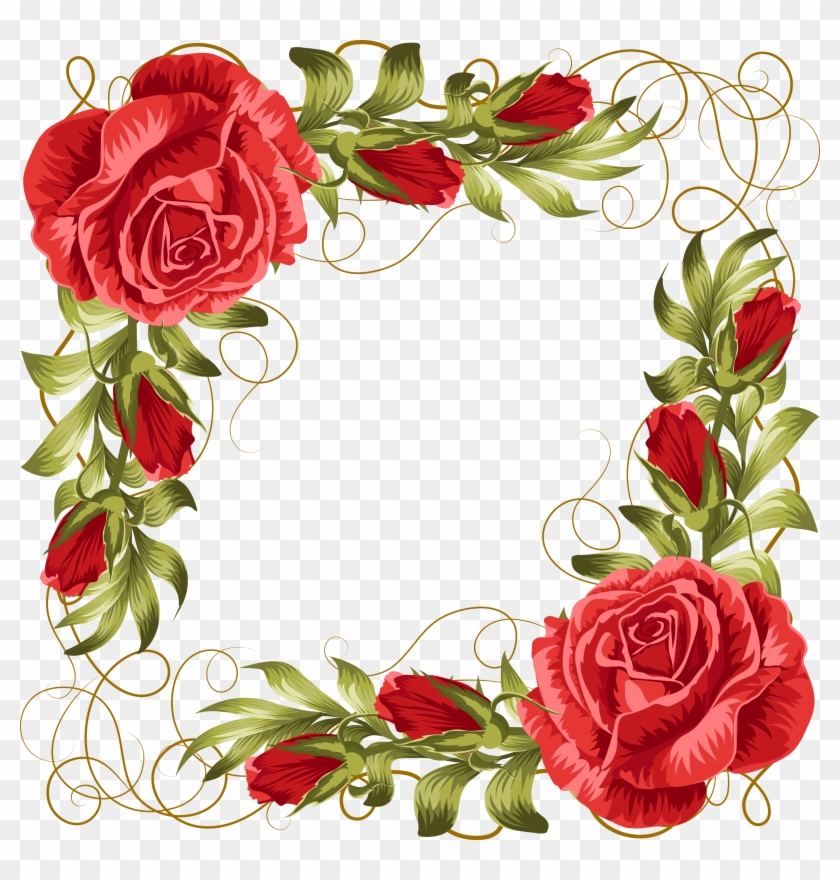 Rose,frame 2480*2480 Transprent Png Free Download - Moldura De Rosas Vermelhas #1145185