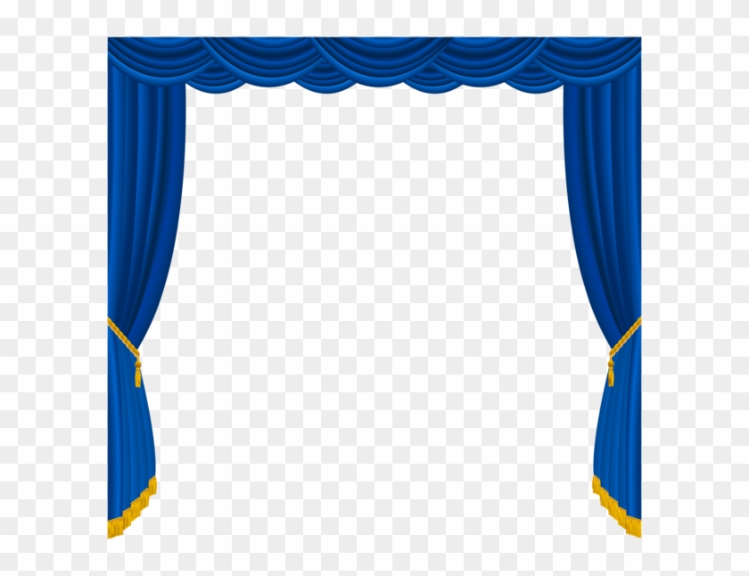 Transparent Blue Curtain Png Clipart - Blue Theatre Curtains Png #1145284
