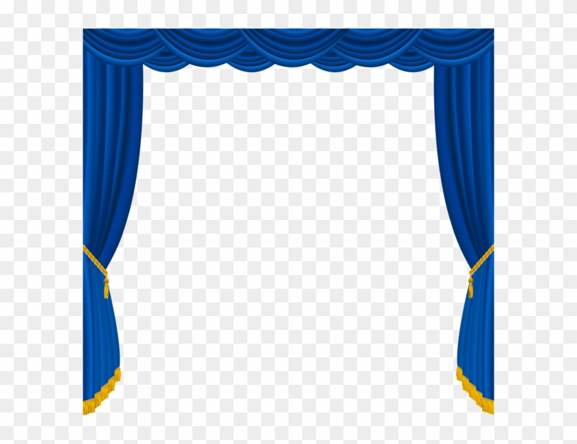 blue curtains opening clipart