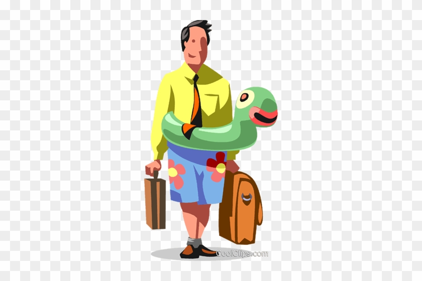 Businessman Going On Vacation Royalty Free Vector Clip - Clip Art #1145414