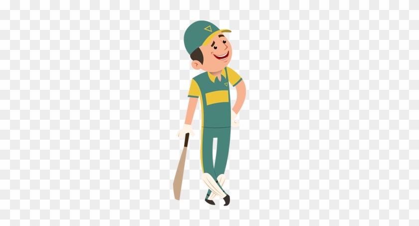 Sports-cricket Player Character - Cartoon - Free Transparent PNG Clipart  Images Download