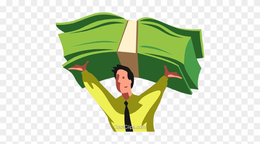 Businessman Holding Money Over His Head Royalty Free - Illustration #1145445