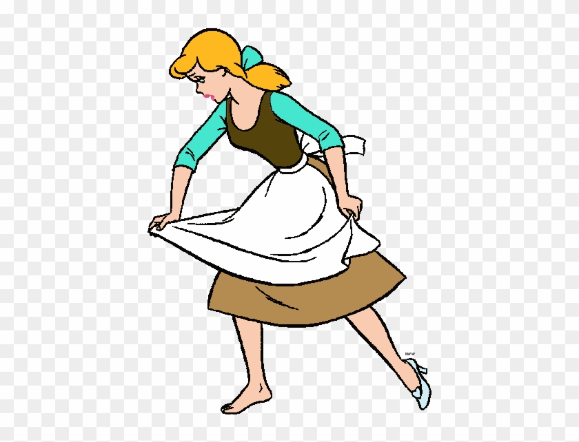 Clipart Of A Blond Woman Cinderella Sweeping And Cleaning - Cinderella In Rags Cleaning #1145703