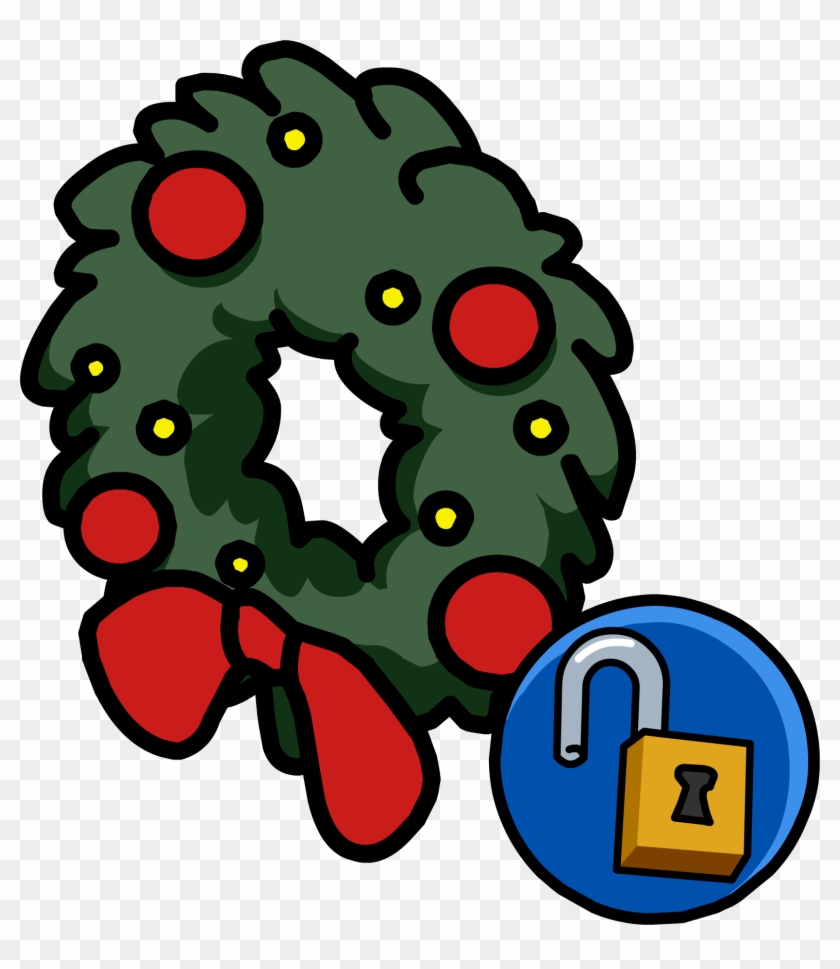 Holiday Wreath Unlockable Icon - Club Penguin Mp3000 #1145902