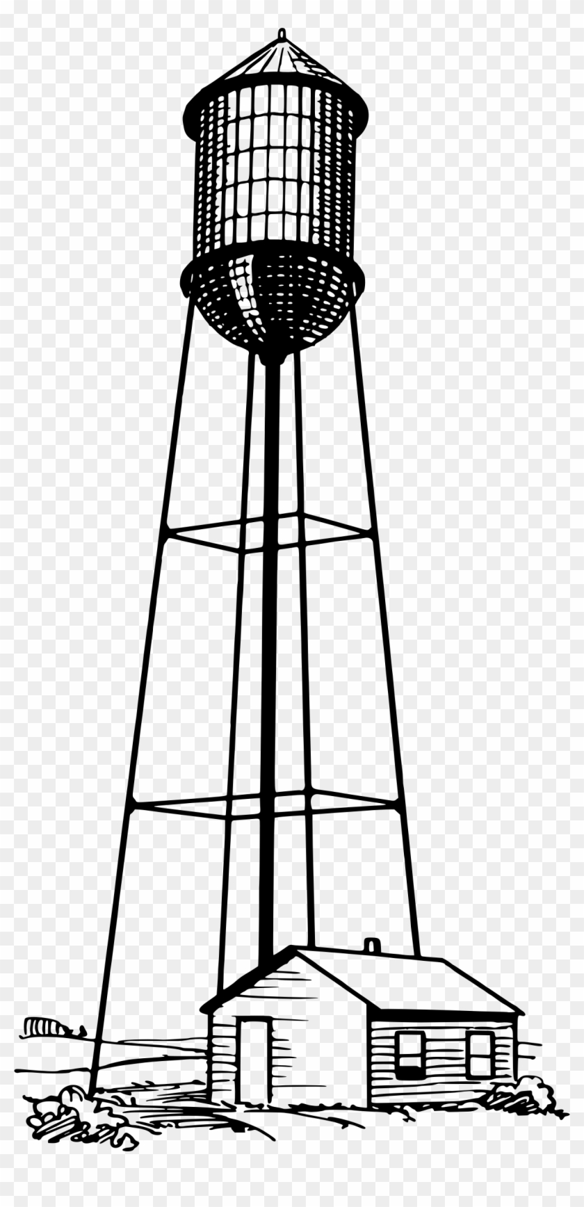 Tall Water Tower Vector Clipart Clipart Of A Water - Water Tower Vs Reservoir #1145955
