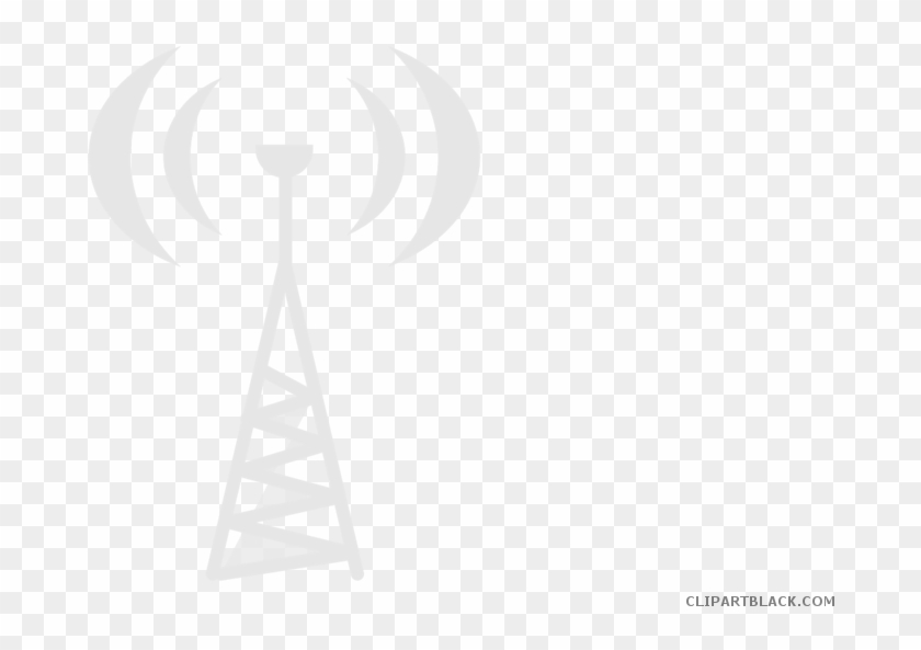 Cell Phone Tower Tools Free Black White Clipart Images - Antenna #1145961