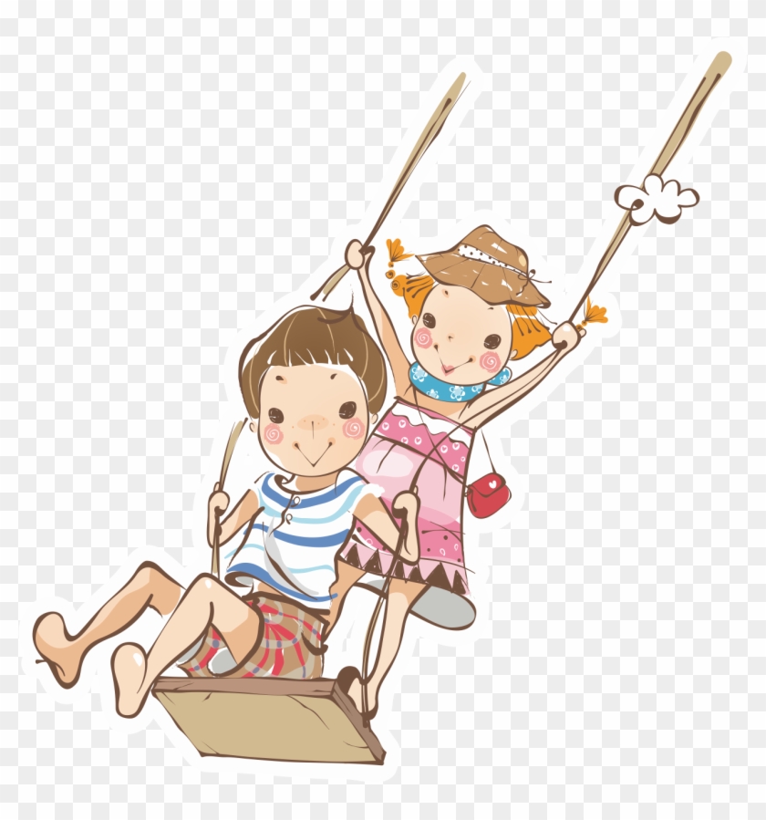 Boy Swing Child Illustration - Vector Graphics #1146032