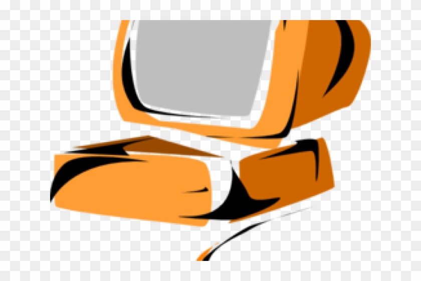 Computer Clipart Orange - Computer #1146136